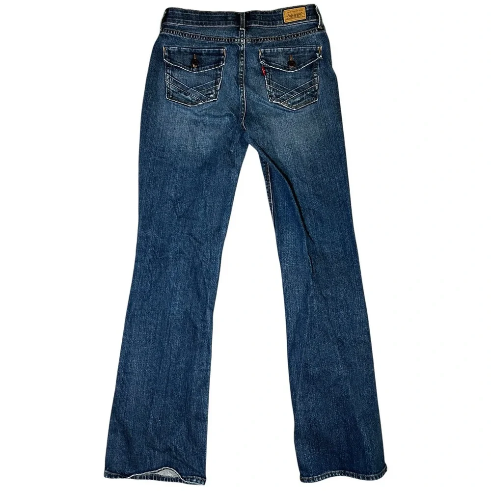 Levis 525 Womens Size 6M Blue Denim Jeans Bootcut With Back Button Pockets - Picture 2 of 8